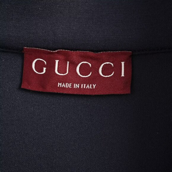 GUCCI SS25 Logo patch knitted half-zip long-sleeved sweatshirt S - Picture 5 of 8